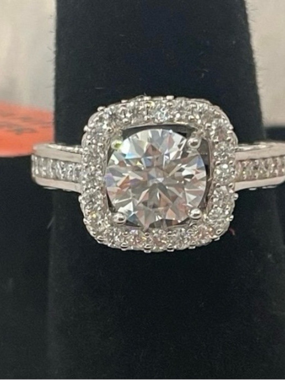 Women’s size 6 rhodium plated over 925 sterling silver 1.50ctw Moissanite ring